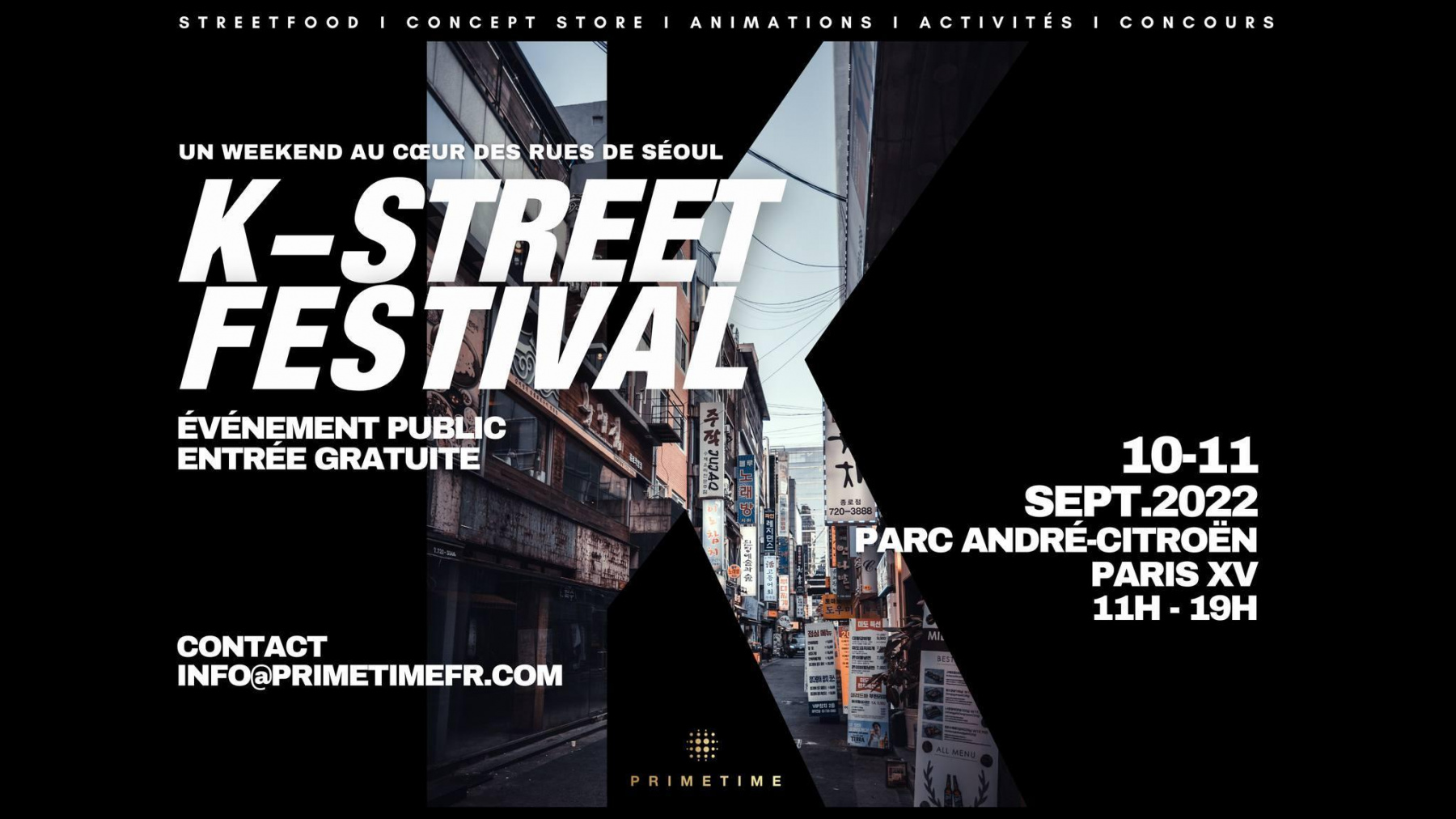 Les samedi 10 et dimanche 11 septembre 2022, l'association Primetime et la mairie du 15e arrondissement s'unissent de nouveau à l'occasion du K-Street Festival (Photo, Instagram).