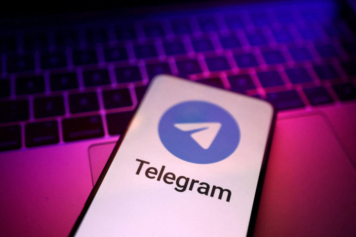 Illustration shows Telegram app logo. (Reuters)