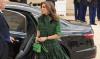 La reine Rania fait sensation dans une tenue d'Elie Saab pour la rencontre avec le président français
