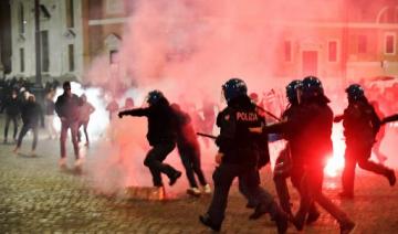 Affrontements à Rome entre manifestants d'extrême droite anti-couvre-feu et police