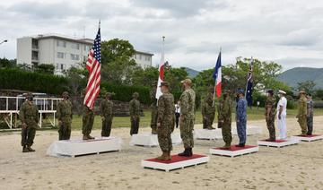 Grandes manœuvres militaires Japon/France/Etats-Unis dans une région nippone 