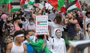 Manifestation de soutien aux Palestiniens à Montréal
