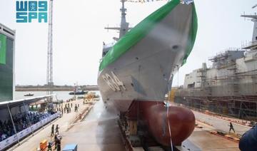 La marine saoudienne présente son nouveau navire de guerre, Jazan, en Espagne