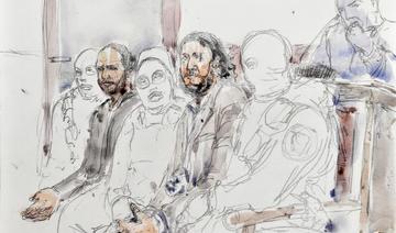 Un croquis de la salle d'audience réalisé le 5 février 2018 montre le principal suspect des attentats de Paris de novembre 2015 Salah Abdeslam (Photo, AFP)