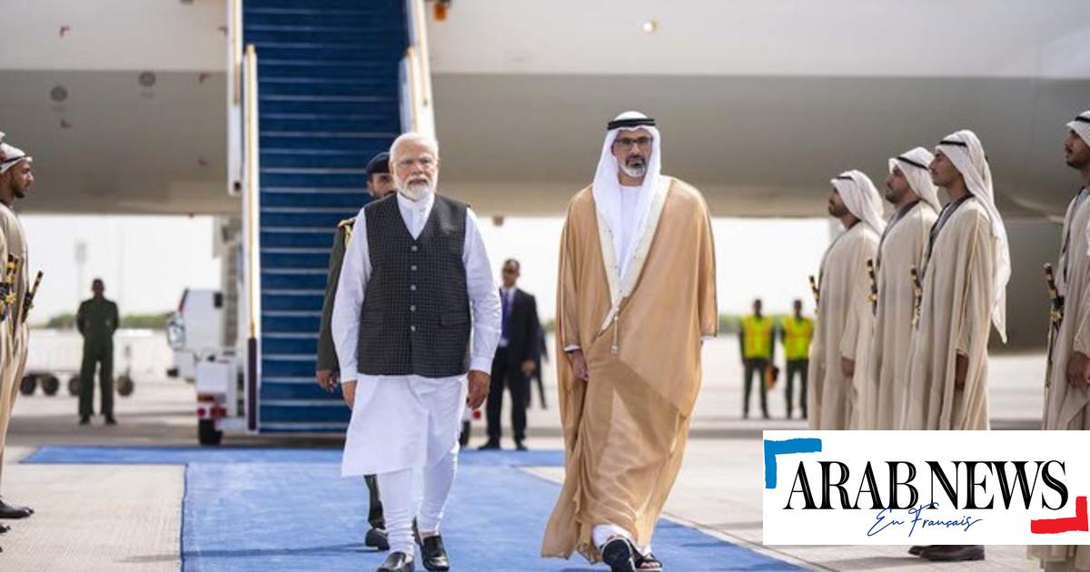 Indian President Modi landed in Abu Dhabi to begin his official visit to the United Arab Emirates