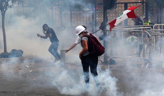 En images: Accrochages à Beyrouth entre manifestants et forces de l’ordre