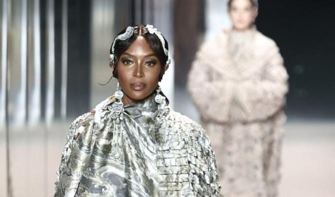 La mannequin star Naomi Campbell lors du défilé de la collection Fendi printemps-été 2021 lors de la Fashion Week Haute Couture de Paris, le 27 janvier 2021 (Photo, AFP)