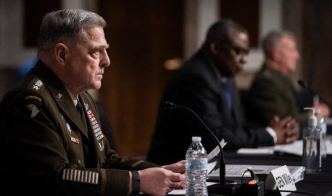 Le chef d'état-majot, le général Mark Milley, et le chef du commandement central américain (Centcom), le général Kenneth McKenzie, le 28 septembre 2021 à Washington, DC (Photo, AFP)