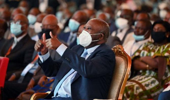 L'ancien président ivoirien Laurent Gbagbo lors de l'ouverture du congrès constitutif de son nouveau parti, à l'Hôtel Ivoire à Abidjan, le 16 octobre 2021 (Photo, AFP)