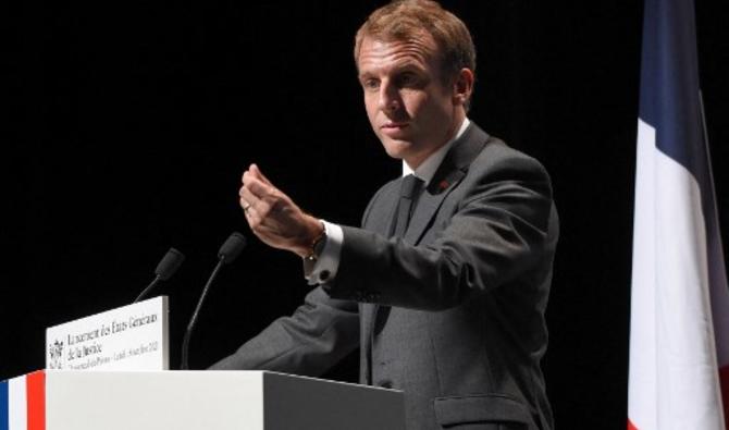 Le président français Emmanuel Macron lors d'un discours dans le cadre du lancement des «Etats Généraux de la Justice», au Palais des Congrès de Poitiers, dans l'ouest de la France, le 18 octobre 2021 (Photo, AFP) 