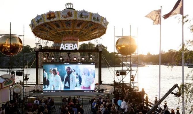 Des membres du groupe suédois ABBA lors de leur événement Voyage à Grona Lund, Stockholm, le 2 septembre 2021 (Photo, AFP)