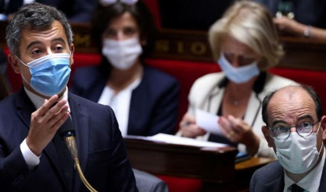 Le Premier ministre français Jean Castex et le ministre de l'Intérieur Gérald Darmanin lors d'une séance de questions au gouvernement à l'Assemblée nationale française à Paris, le 28 septembre 2021. (Photo, AFP)