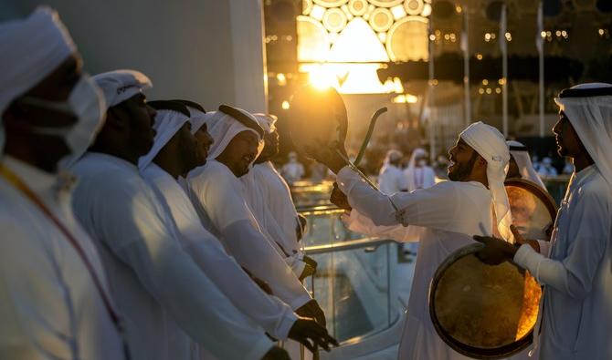 Un interprète de musique émirati au pavillon des EAU à l'Expo 2020 Dubaï. (Photo fournie) 