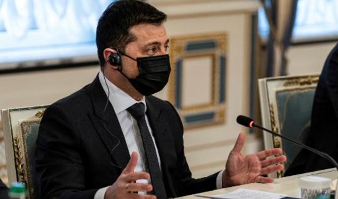 Le président ukrainien Volodymyr Zelensky s'exprime lors d'une réunion avec le secrétaire d'État américain au Bankova, à Kiev, le 19 janvier 2022. (Photo, AFP)