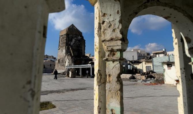 Des rénovations à la mosquée al-Nuri dans la vieille ville de Mossoul, dans le nord de l'Irak, le 18 janvier 2022. (Photo, AFP)