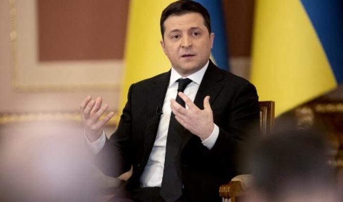 Le président ukrainien Volodymyr Zelensky lors d'une conférence de presse avec des médias étrangers à Kiev, le 28 janvier 2022. (Photo, AFP)