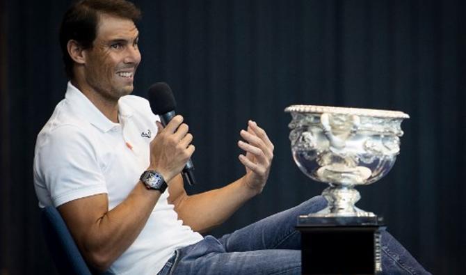 L'Espagnol Rafael Nadal en conférence de presse à Majorque, le 2 février 2022. (Photo, AFP)