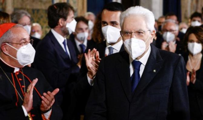 Le président de la République italienne Sergio Mattarella, réélu samedi pour un second septennat. (Photo, AFP)