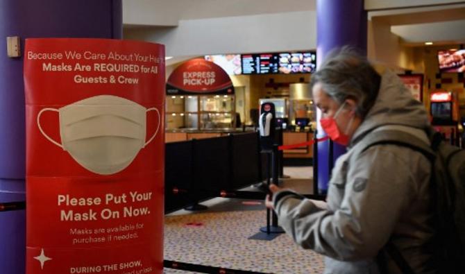 AMC Empire 25 au large de Times Square alors que les cinémas de New York rouvrent pour la première fois, le 5 mars 2021. (Photo, AFP)