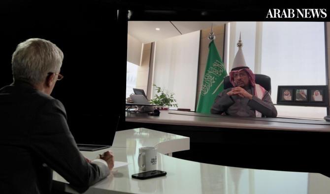 Le ministre saoudien de l'Industrie et des Minéraux Bandar Al Khorayef, lors d'une large interview sur « Frankly Speaking ». (Capture d'écran)