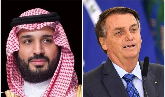 Le prince héritier saoudien, Mohammed ben Salmane, et le président brésilien, Jair Bolsonaro, se sont entretenus au téléphone lundi. (Photo, SPA, AFP) 