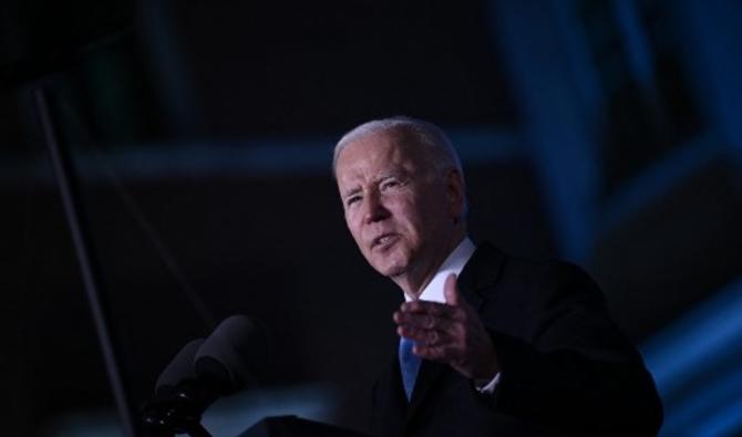 Le président américain Joe Biden prononce un discours au château royal de Varsovie, en Pologne, le 26 mars 2022. (Photo, AFP)