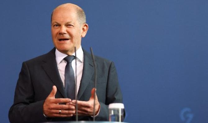 Le chancelier allemand Olaf Scholz prend la parole lors d'une conférence de presse à la suite d'une vidéoconférence avec des chefs d'État sur l'Ukraine à la chancellerie de Berlin, le 19 avril 2022. (Photo, AFP)