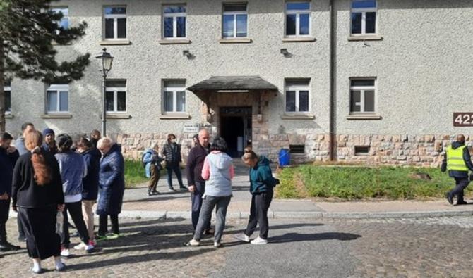 Des réfugiés ukrainiens dans un camp à Schwetzingen, en Allemagne. (Photo fournie) 