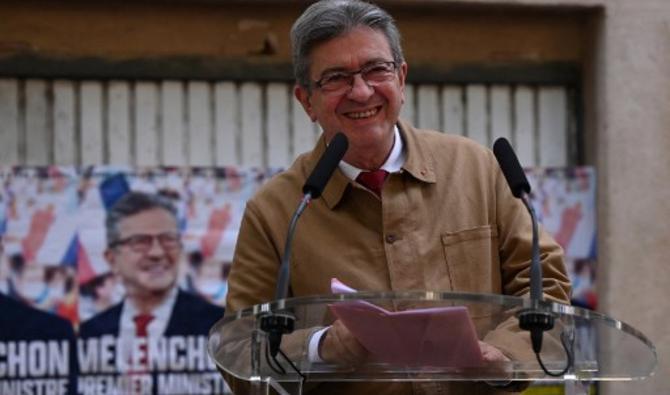 Jean-Luc Melenchon, lors d'une réunion de la Nouvelle Union populaire écologique et sociale (Nupes) "New People's Ecologist and Social Union", une coalition politique de gauche, à Marseille, au sud- Est de la France, le 12 mai 2022. (Photo, AFP)