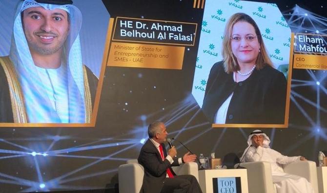 Ahmad Belhoul al-Falassi, ministre d'État des EAU pour l'entrepreneuriat et les PME, a pris la parole lors du forum Top CEO à Dubaï. (Photo AN)