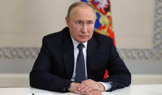 Le président russe Vladimir Poutine préside une réunion avec les membres du Conseil de sécurité par téléconférence à Moscou, le 22 juin 2022. (Photo, AFP)
