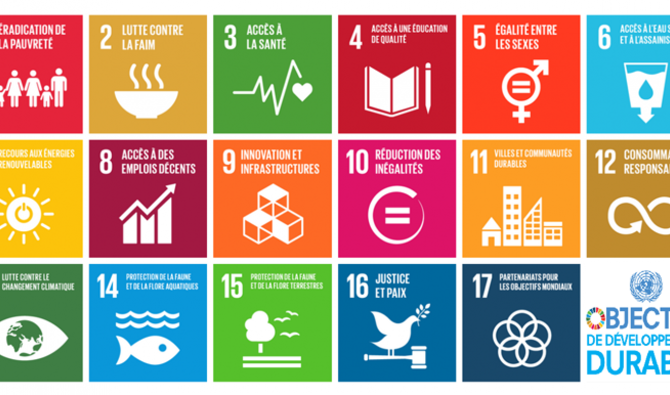17 Objectifs de Développement Durable (ODD) des Nations Unies. (Crédit photo : ONU)