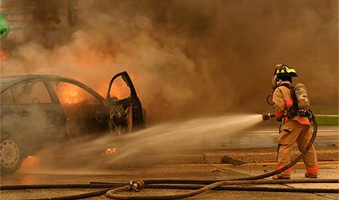 l'incendie d'une Tesla début juin a pris de court les pompiers du district de Sacramento. (Photo, USFA)