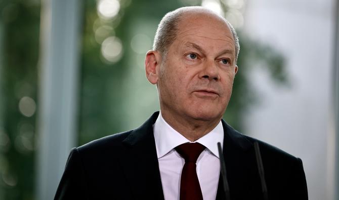 Le chancelier allemand Olaf Scholz lors d'une conférence de presse à Berlin. (Photo, AFP)