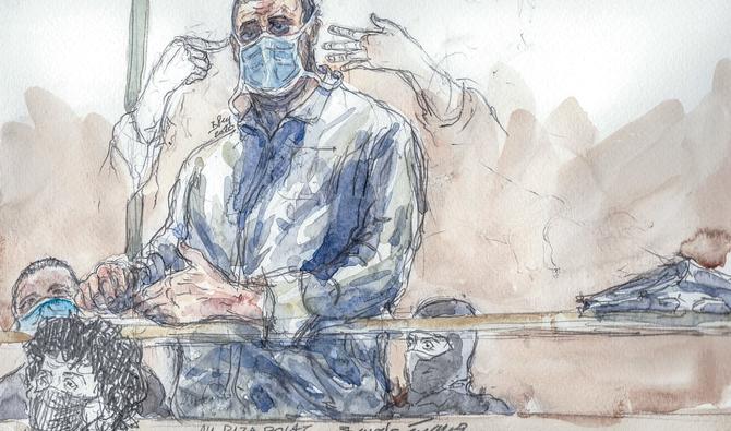 Ce croquis d'audience réalisé le 26 octobre 2020 montre Ali Riza Polat, accusé de complicité des crimes commis en janvier 2015 par Amedy Coulibaly et les frères Saïd et Chérif Kouachi. (Photo, AFP)