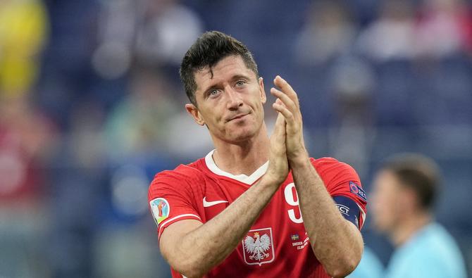 L'attaquant polonais Robert Lewandowski au stade de Saint-Pétersbourg,  le 23 juin 2021. (Photo, AFP)