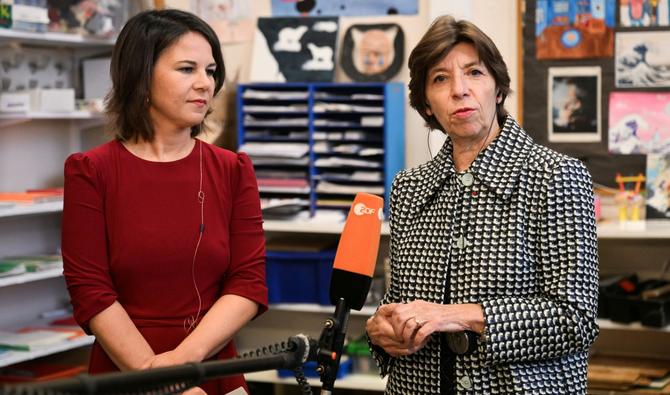 La ministre française des Affaires étrangères et européennes Catherine Colonna et son homologue allemande Annalena Baerbock s'adressent à la presse à Paris, le 21 novembre 2022. (Photo, AFP)