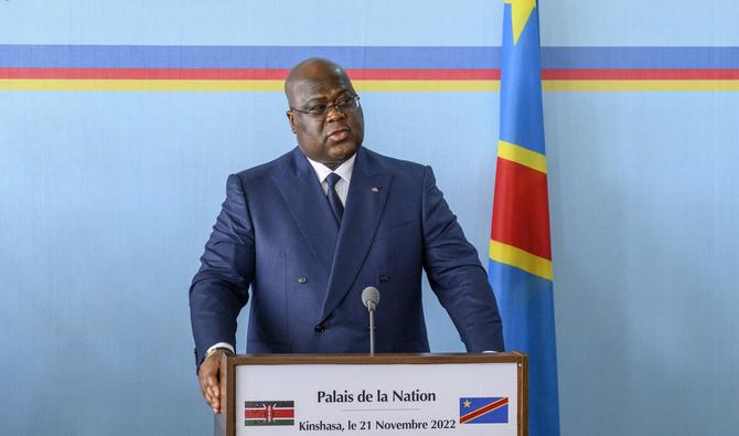 Le président congolais Félix Tshisekedi lors d'une conférence de presse conjointe avec le président kényan William Ruto, le 21 novembre. (Photo, AFP)